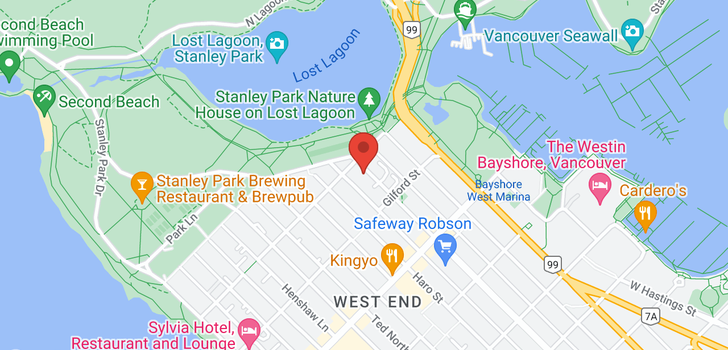 map of 801 1960 ROBSON STREET
